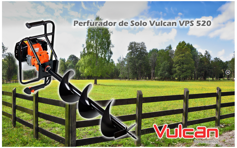 Com o Perfurador de Solo a Gasolina do modelo VPS520 com Broca, da Vulcan ficou mais fácil e prático cercar propriedades e colocar os mourões que darão sustentabilidade na sua obra.